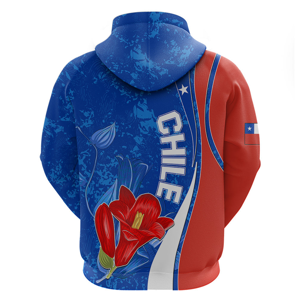 Chile Hoodie Copihue With Flag TS06