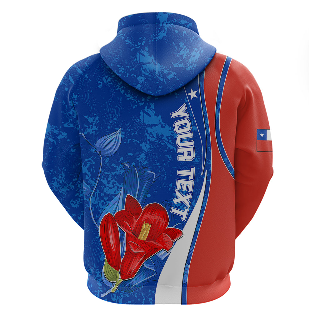 Custom Chile Hoodie Copihue With Flag TS06