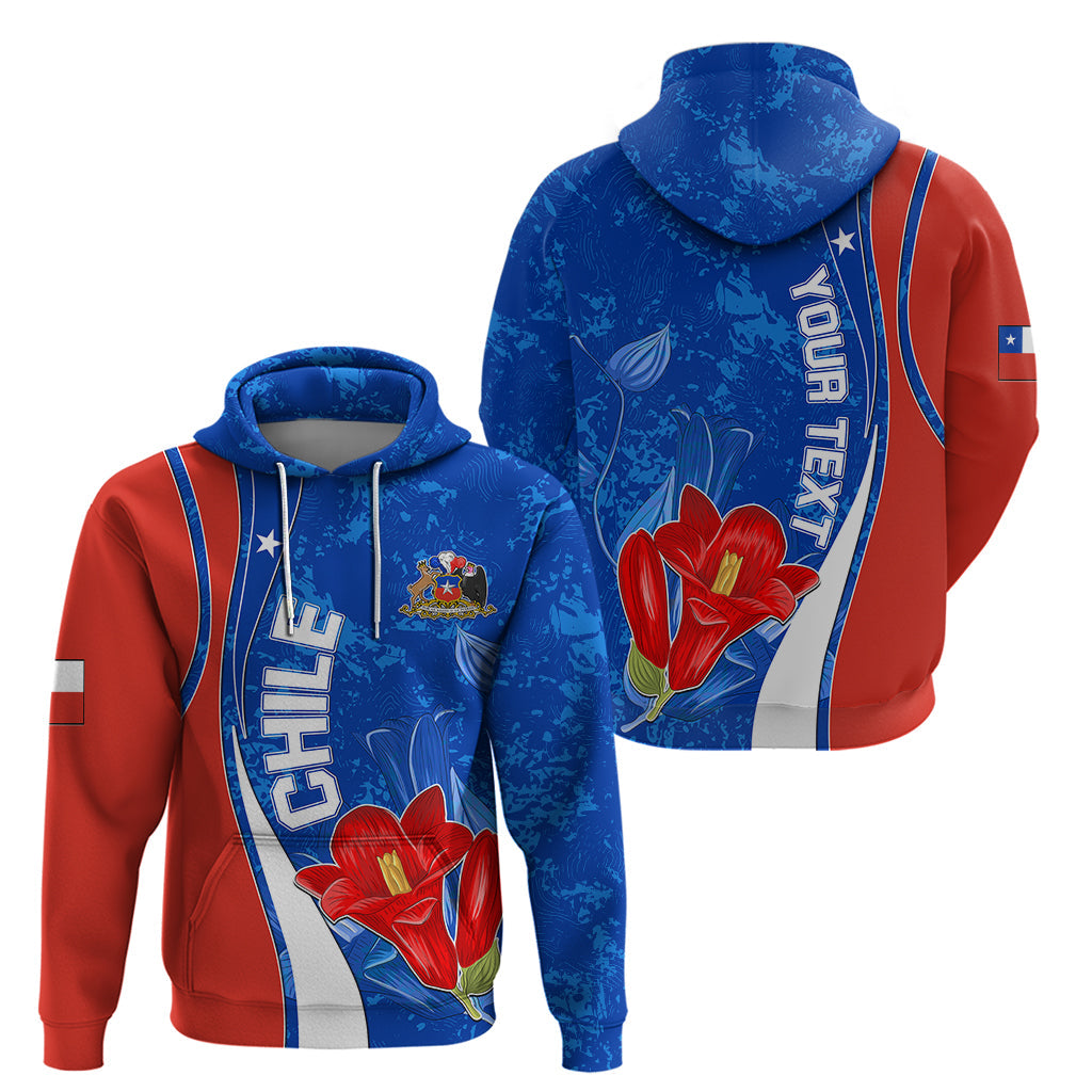Custom Chile Hoodie Copihue With Flag TS06