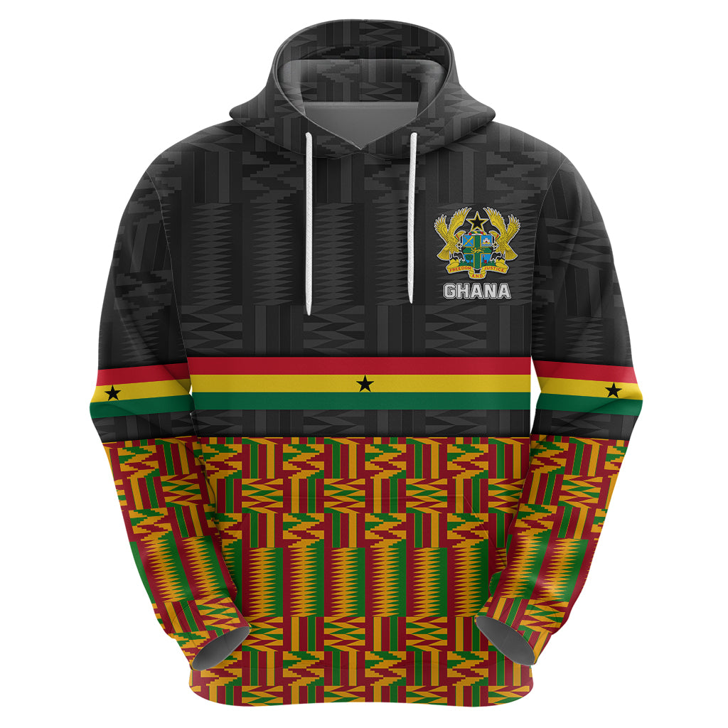 Ghana Hoodie Kente Pattern With Coat Of Arms TS06