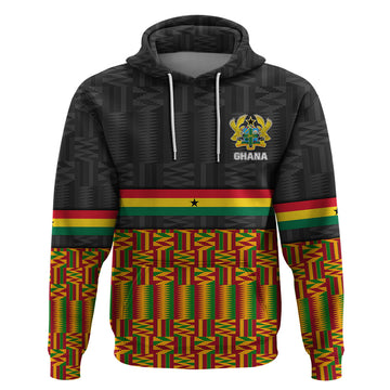 Custom Ghana Hoodie Kente Pattern With Coat Of Arms TS06