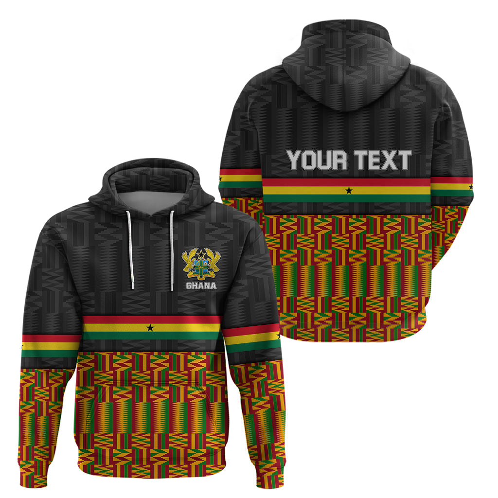 Custom Ghana Hoodie Kente Pattern With Coat Of Arms TS06