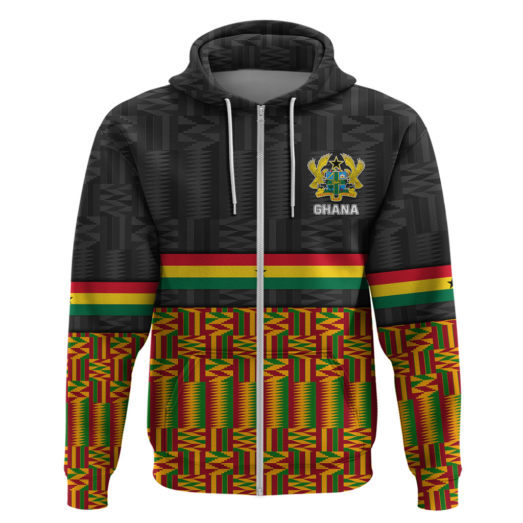 Custom Ghana Hoodie Kente Pattern With Coat Of Arms TS06