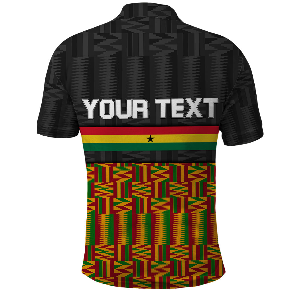 Custom Ghana Polo Shirt Kente Pattern With Coat Of Arms TS06