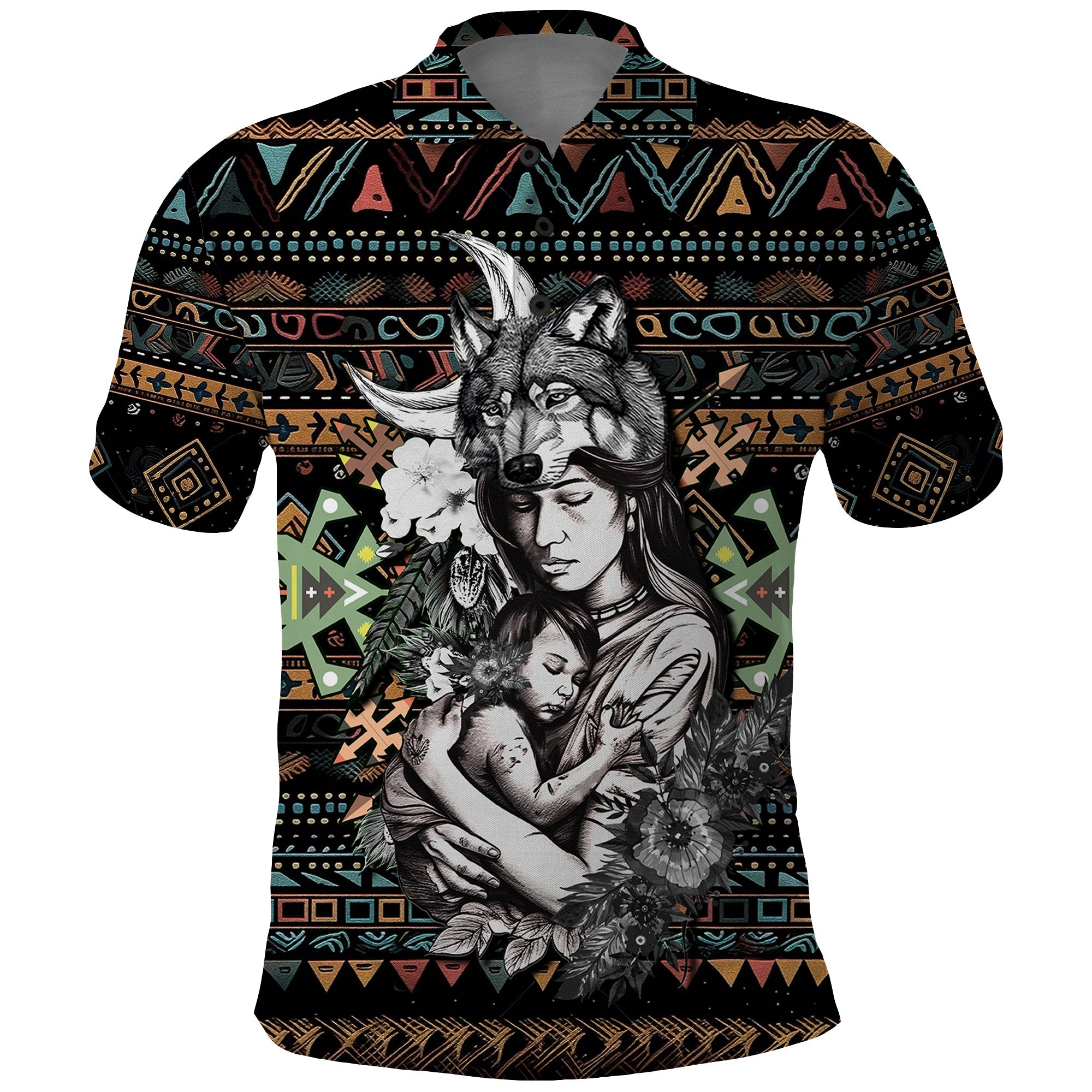 Native American Clothing In Mothers Cradle Polo Shirt TS07