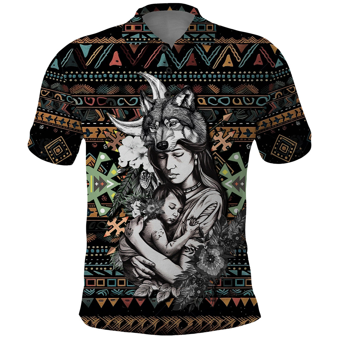 Native American Clothing In Mothers Cradle Polo Shirt TS07