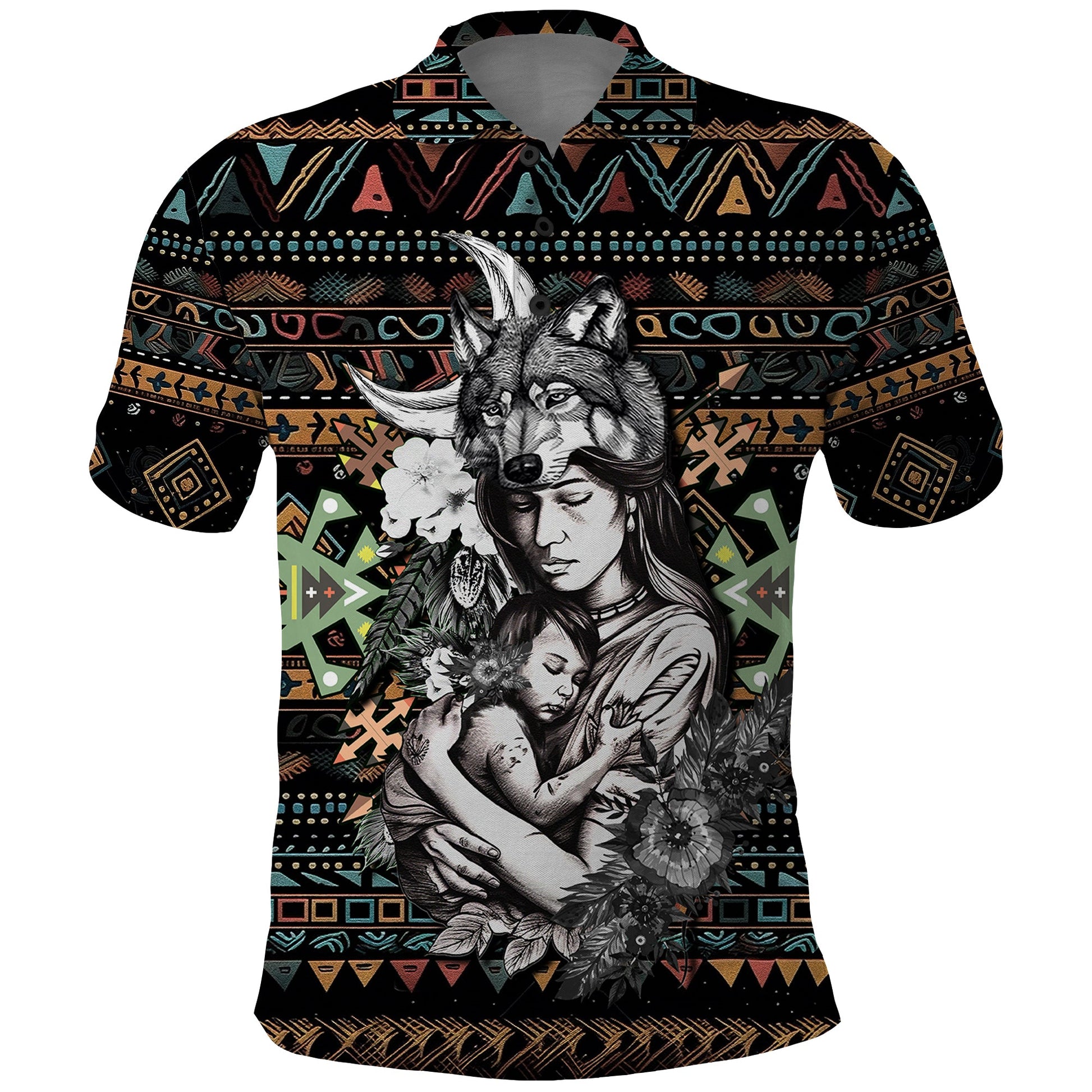 Native American Clothing In Mothers Cradle Polo Shirt TS07