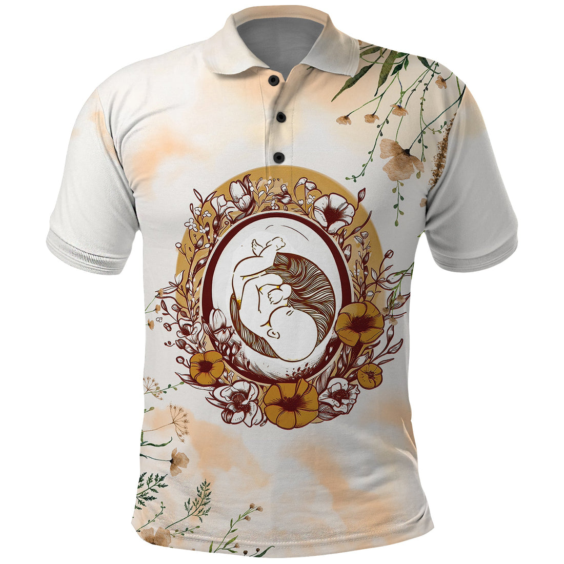 First Mothers Day Expecting Mom With Baby Polo Shirt TS07