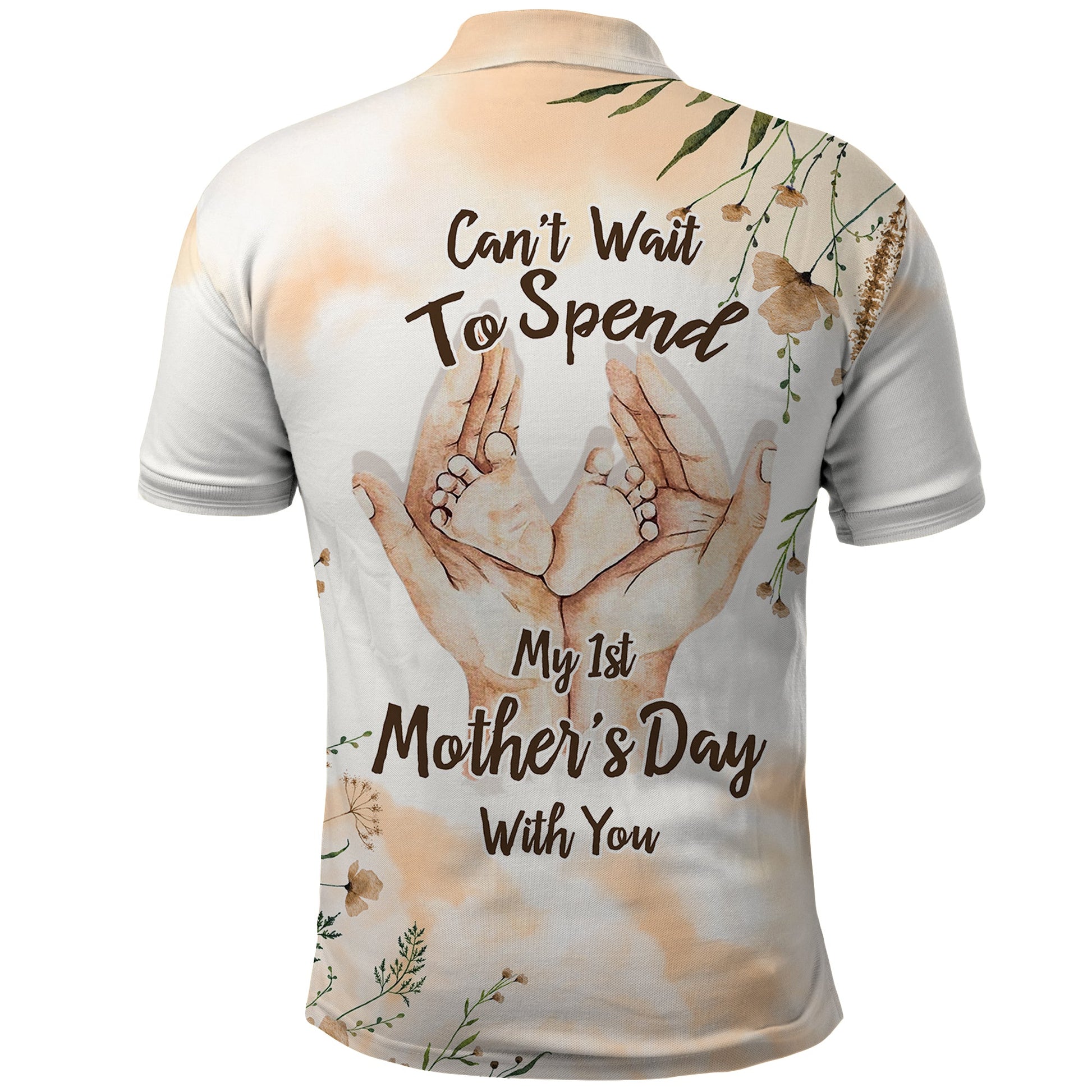 First Mothers Day Expecting Mom With Baby Polo Shirt TS07