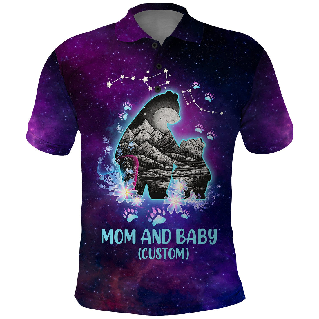Custom Mom and Baby Polo Shirt Ursa Major Constellation TS07