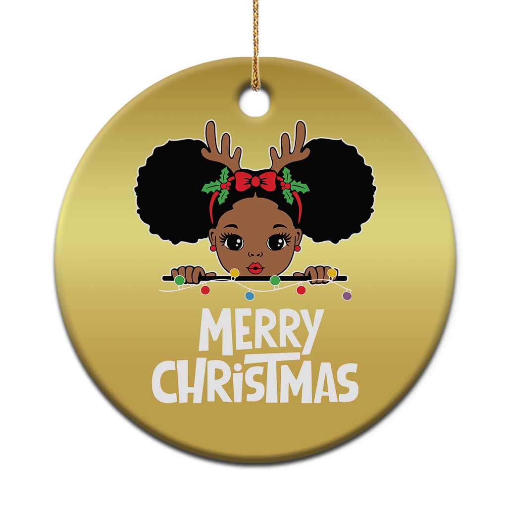 African American Xmas Christmas Ornament Cute Black Girl Kids Merry Christmas TS09