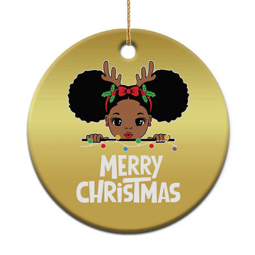 African American Xmas Christmas Ornament Cute Black Girl Kids Merry Christmas TS09