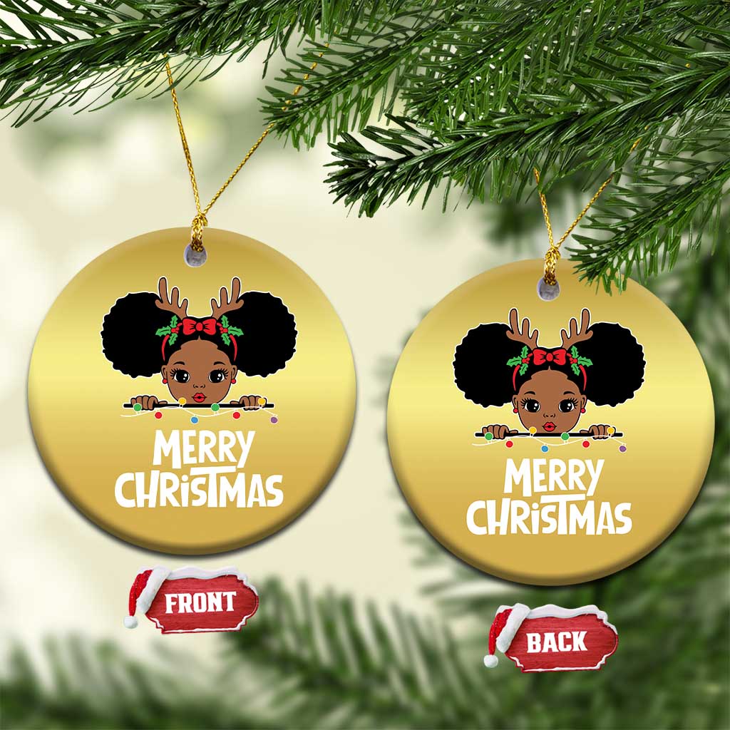 African American Xmas Christmas Ornament Cute Black Girl Kids Merry Christmas TS09