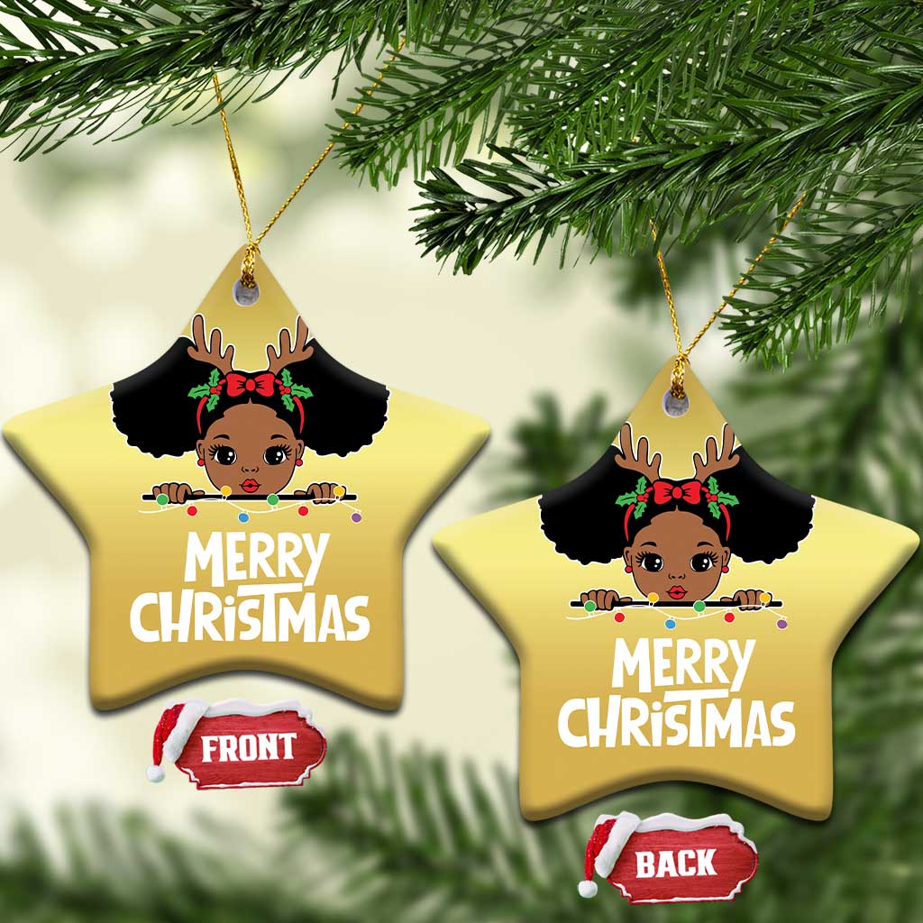 African American Xmas Christmas Ornament Cute Black Girl Kids Merry Christmas TS09