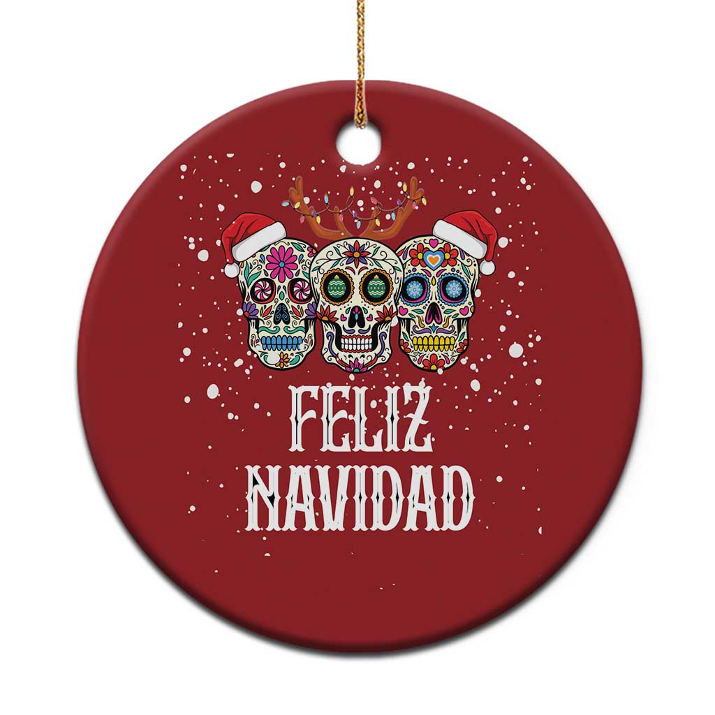 Christmas Mexico Feliz Navidad Christmas Ornament Mexican Sugar Skulls Reindeer Santa TS09