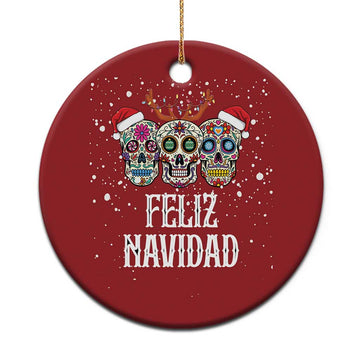 Christmas Mexico Feliz Navidad Christmas Ornament Mexican Sugar Skulls Reindeer Santa TS09