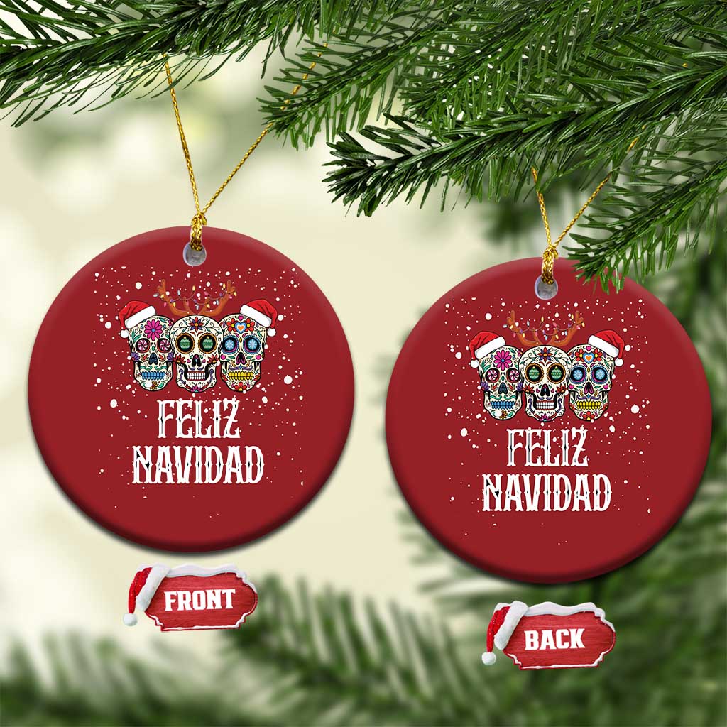 Christmas Mexico Feliz Navidad Christmas Ornament Mexican Sugar Skulls Reindeer Santa TS09