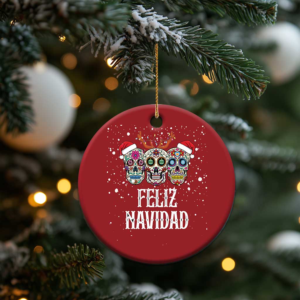Christmas Mexico Feliz Navidad Christmas Ornament Mexican Sugar Skulls Reindeer Santa TS09