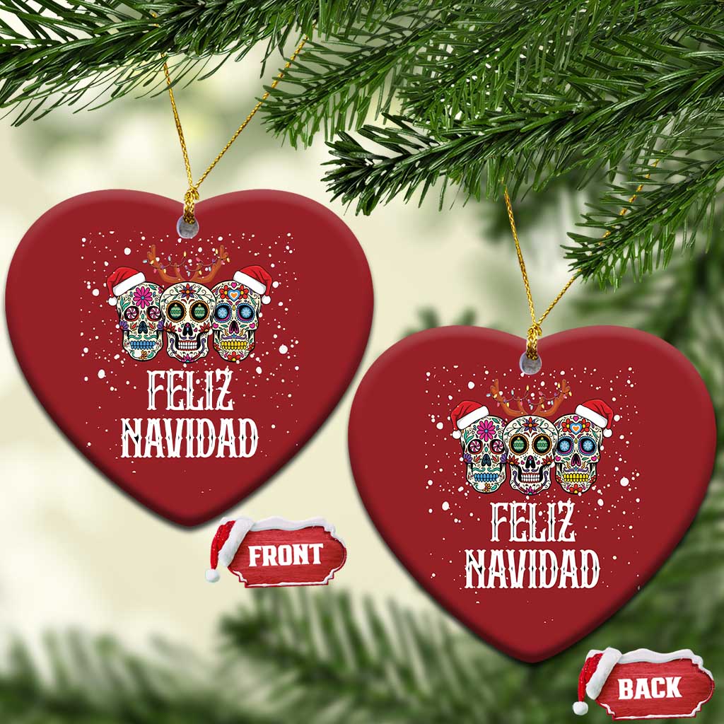Christmas Mexico Feliz Navidad Christmas Ornament Mexican Sugar Skulls Reindeer Santa TS09