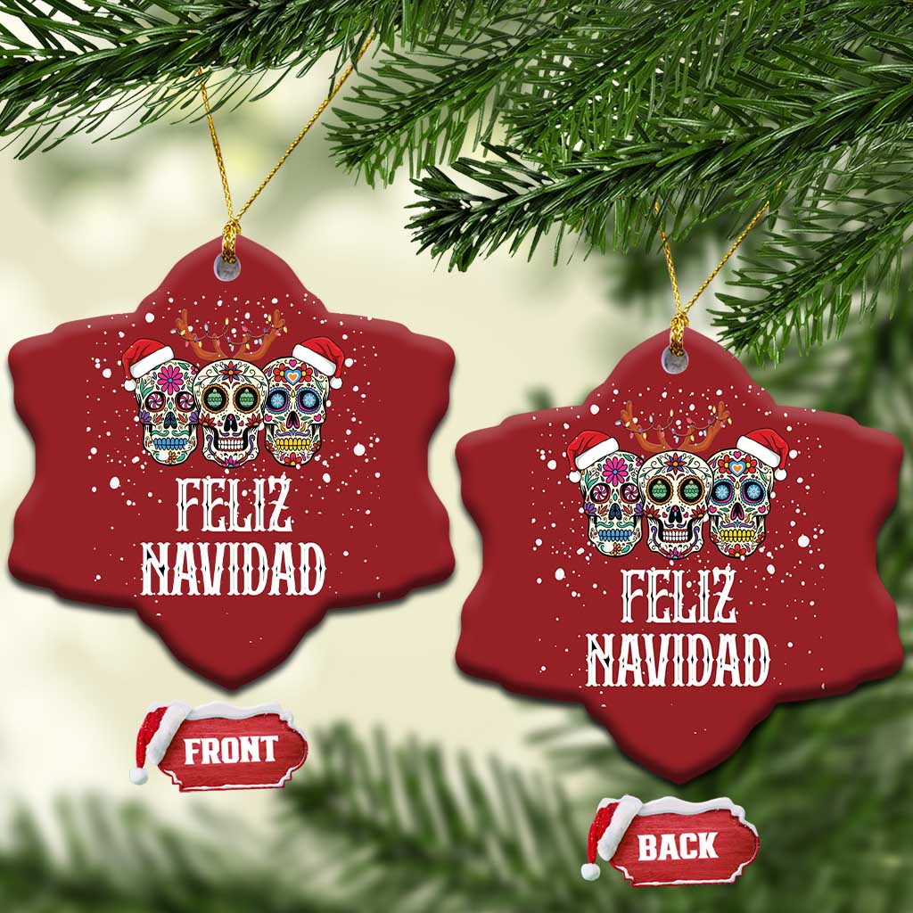 Christmas Mexico Feliz Navidad Christmas Ornament Mexican Sugar Skulls Reindeer Santa TS09