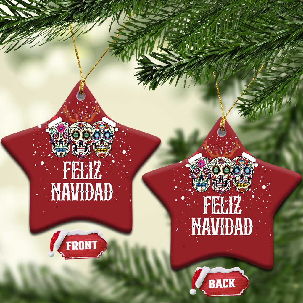 Christmas Mexico Feliz Navidad Christmas Ornament Mexican Sugar Skulls Reindeer Santa TS09