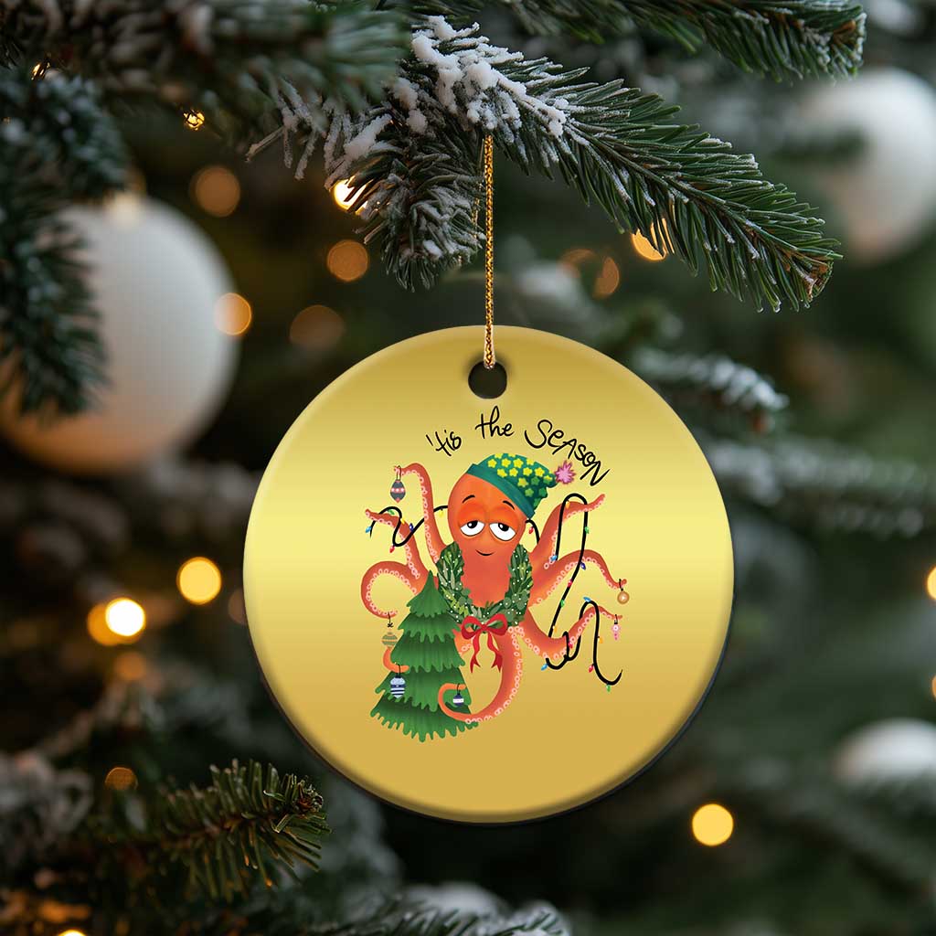 Funny Christmas Tree Octopus Tis The Season Christmas Ornament TS09