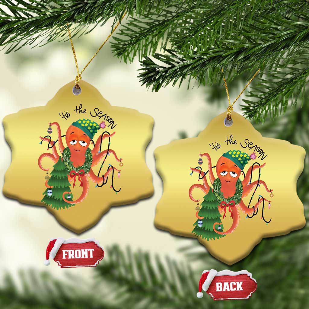 Funny Christmas Tree Octopus Tis The Season Christmas Ornament TS09