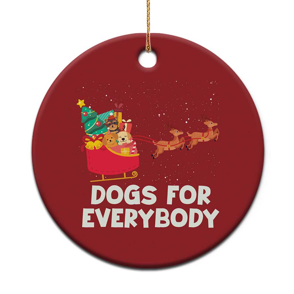 Funny Xmas Dog Christmas Ornament Dogs For Everybody Sleigh TS09