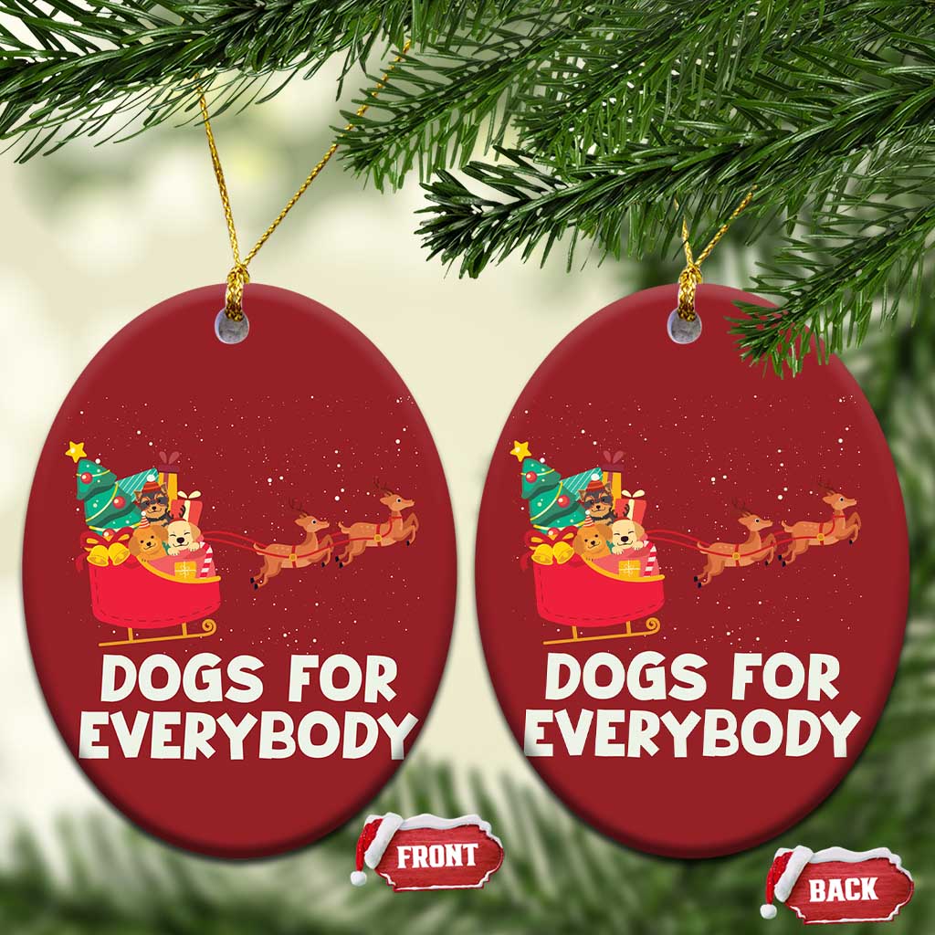 Funny Xmas Dog Christmas Ornament Dogs For Everybody Sleigh TS09