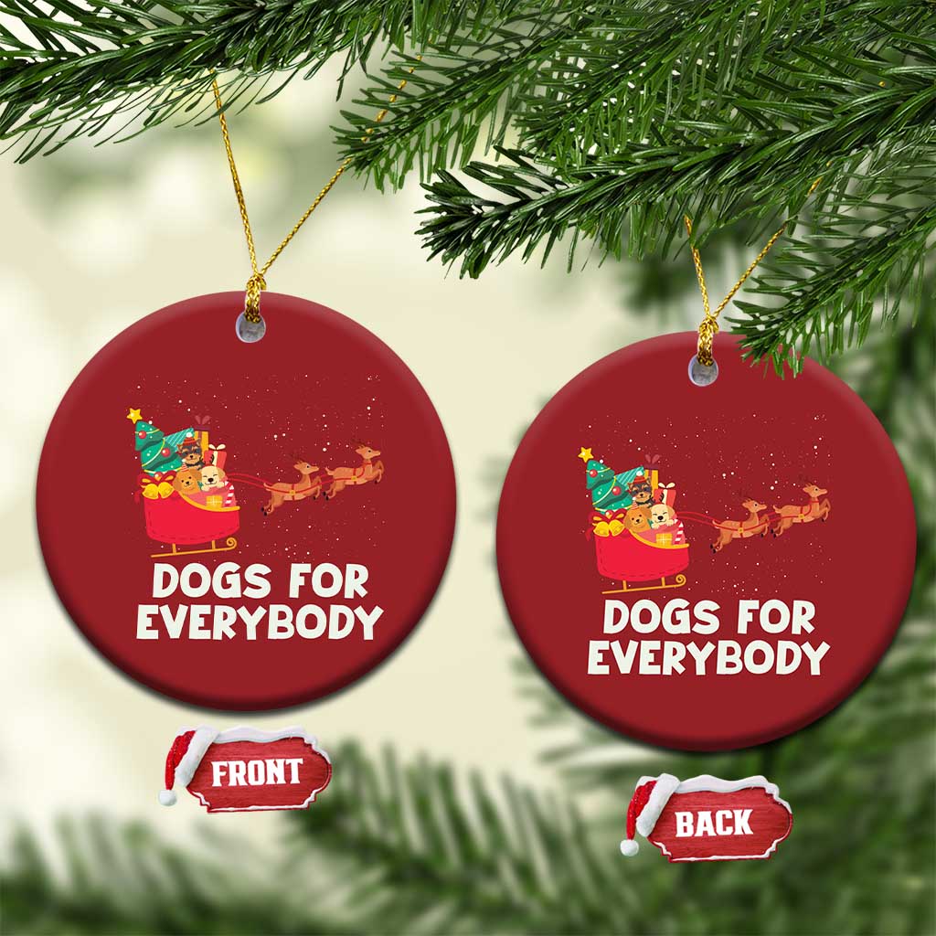 Funny Xmas Dog Christmas Ornament Dogs For Everybody Sleigh TS09