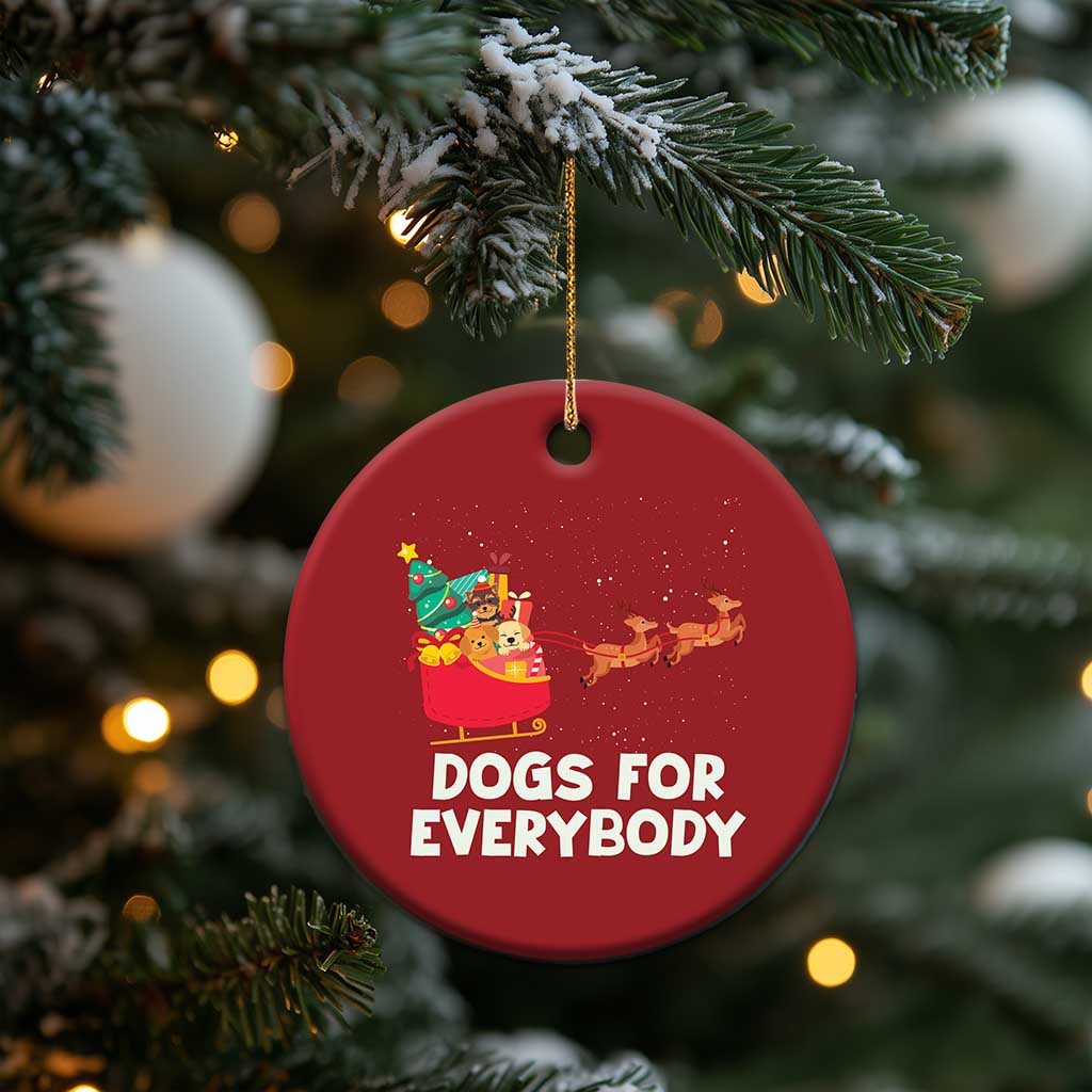 Funny Xmas Dog Christmas Ornament Dogs For Everybody Sleigh TS09