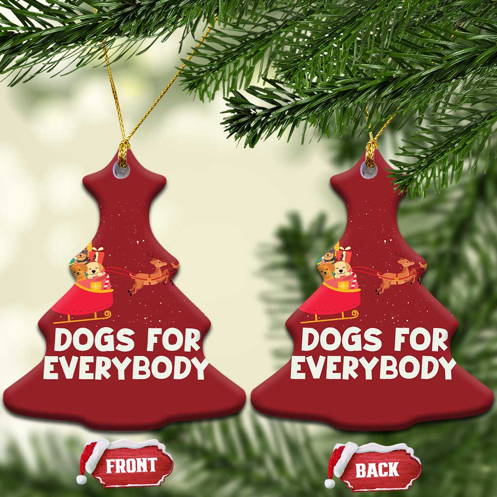 Funny Xmas Dog Christmas Ornament Dogs For Everybody Sleigh TS09