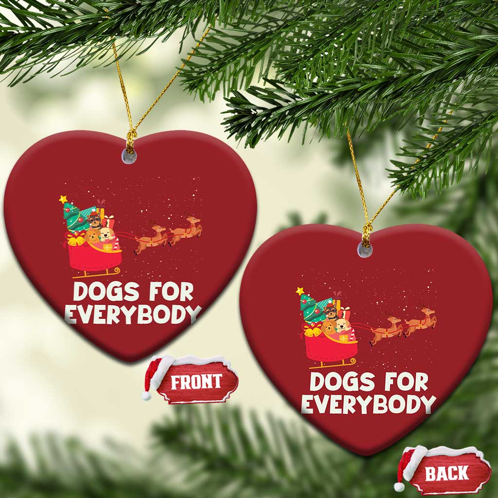 Funny Xmas Dog Christmas Ornament Dogs For Everybody Sleigh TS09