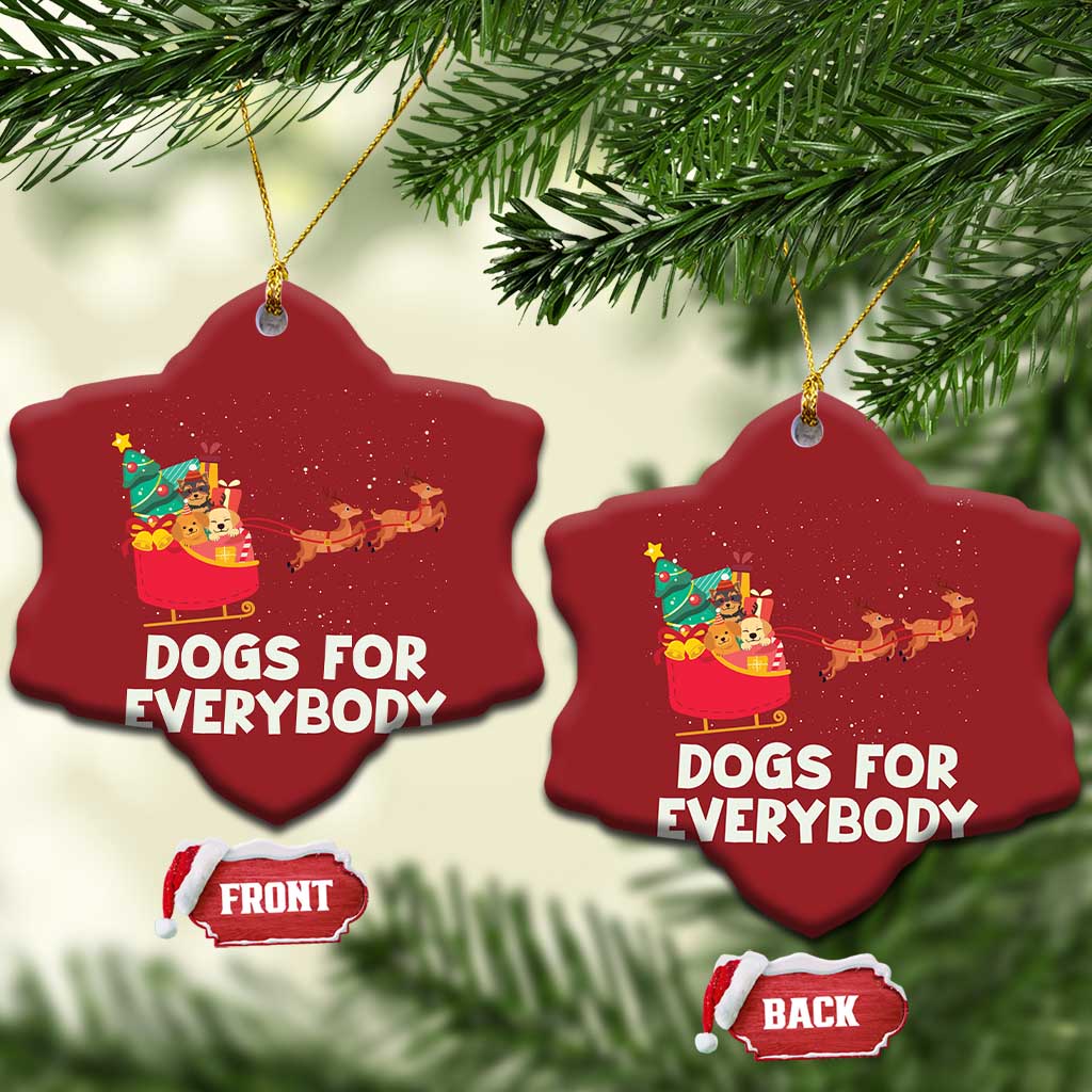 Funny Xmas Dog Christmas Ornament Dogs For Everybody Sleigh TS09