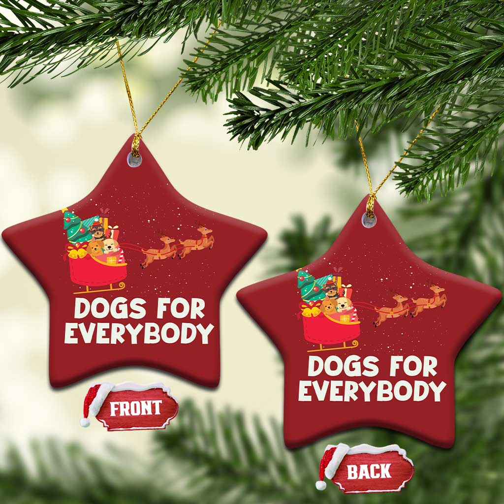 Funny Xmas Dog Christmas Ornament Dogs For Everybody Sleigh TS09