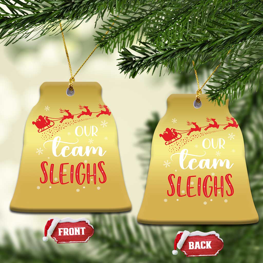Xmas Santa Reindeer Our Team Sleigh Christmas Ornament TS09