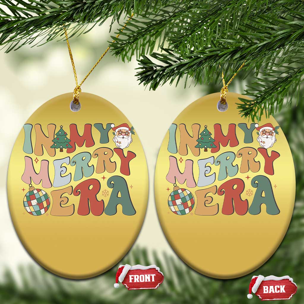 Retro Groovy Xmas Christmas Ornament In My Merry Era Santa Disco Ball TS09