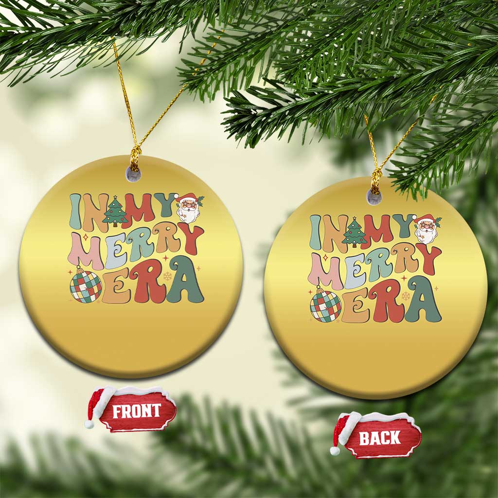 Retro Groovy Xmas Christmas Ornament In My Merry Era Santa Disco Ball TS09