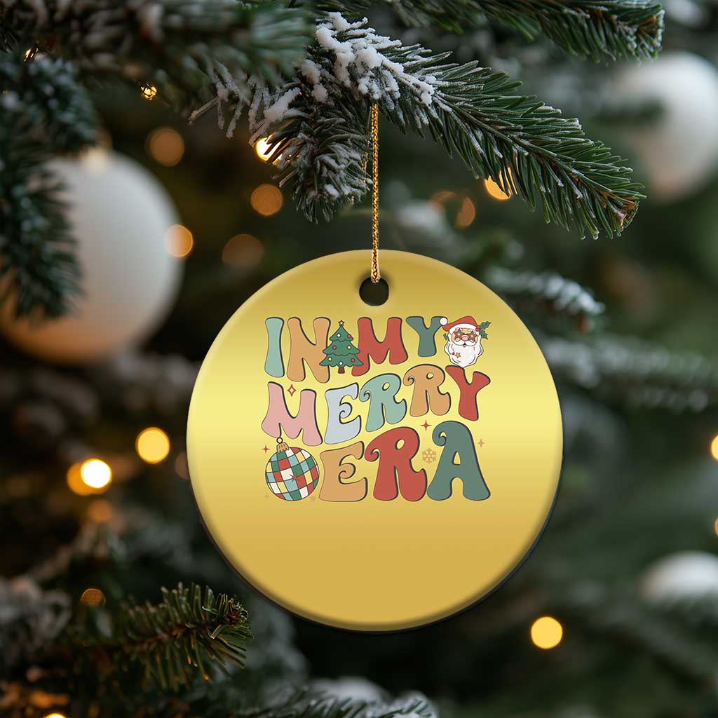 Retro Groovy Xmas Christmas Ornament In My Merry Era Santa Disco Ball TS09