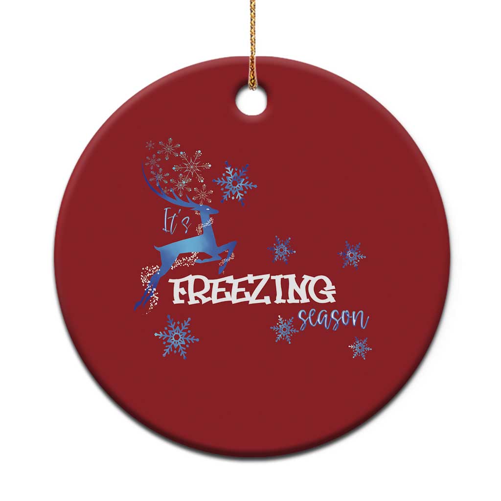 Freezing Season Christmas Reindeer Snowflake Christmas Ornament TS09
