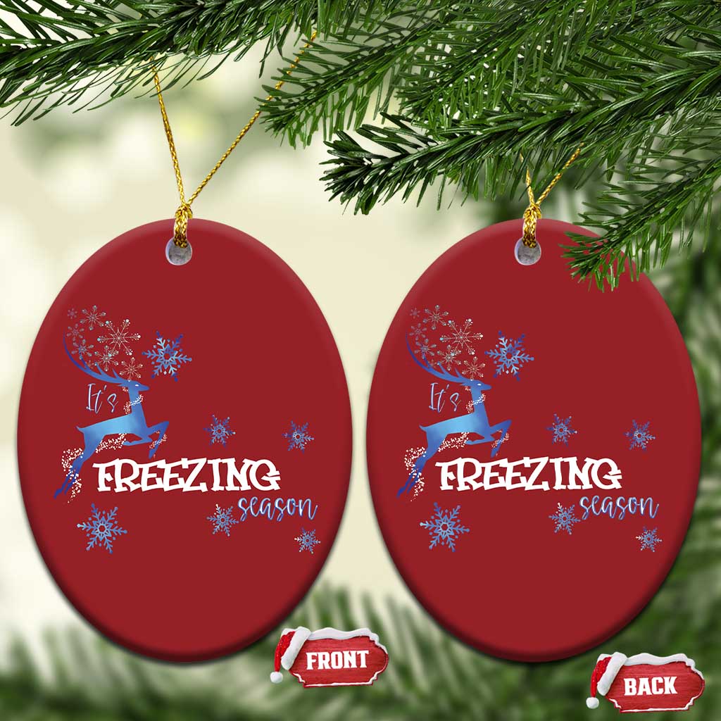 Freezing Season Christmas Reindeer Snowflake Christmas Ornament TS09