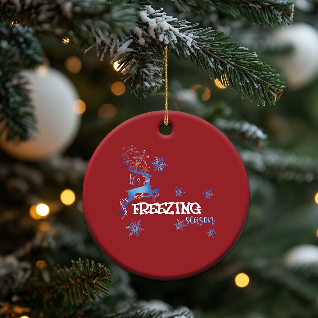 Freezing Season Christmas Reindeer Snowflake Christmas Ornament TS09