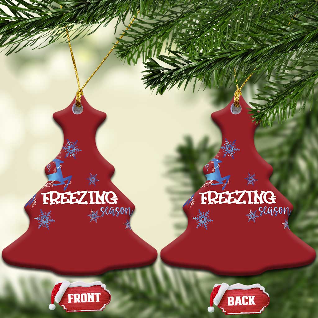 Freezing Season Christmas Reindeer Snowflake Christmas Ornament TS09