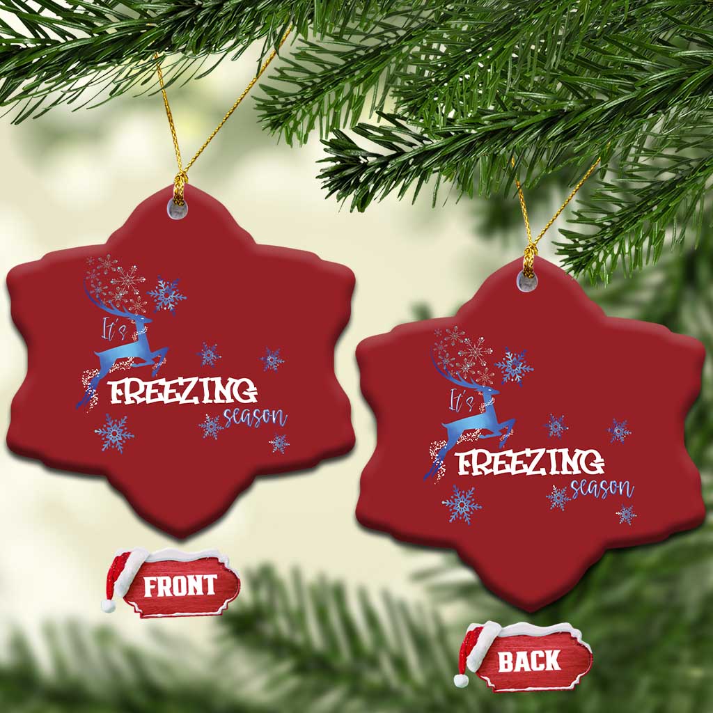 Freezing Season Christmas Reindeer Snowflake Christmas Ornament TS09