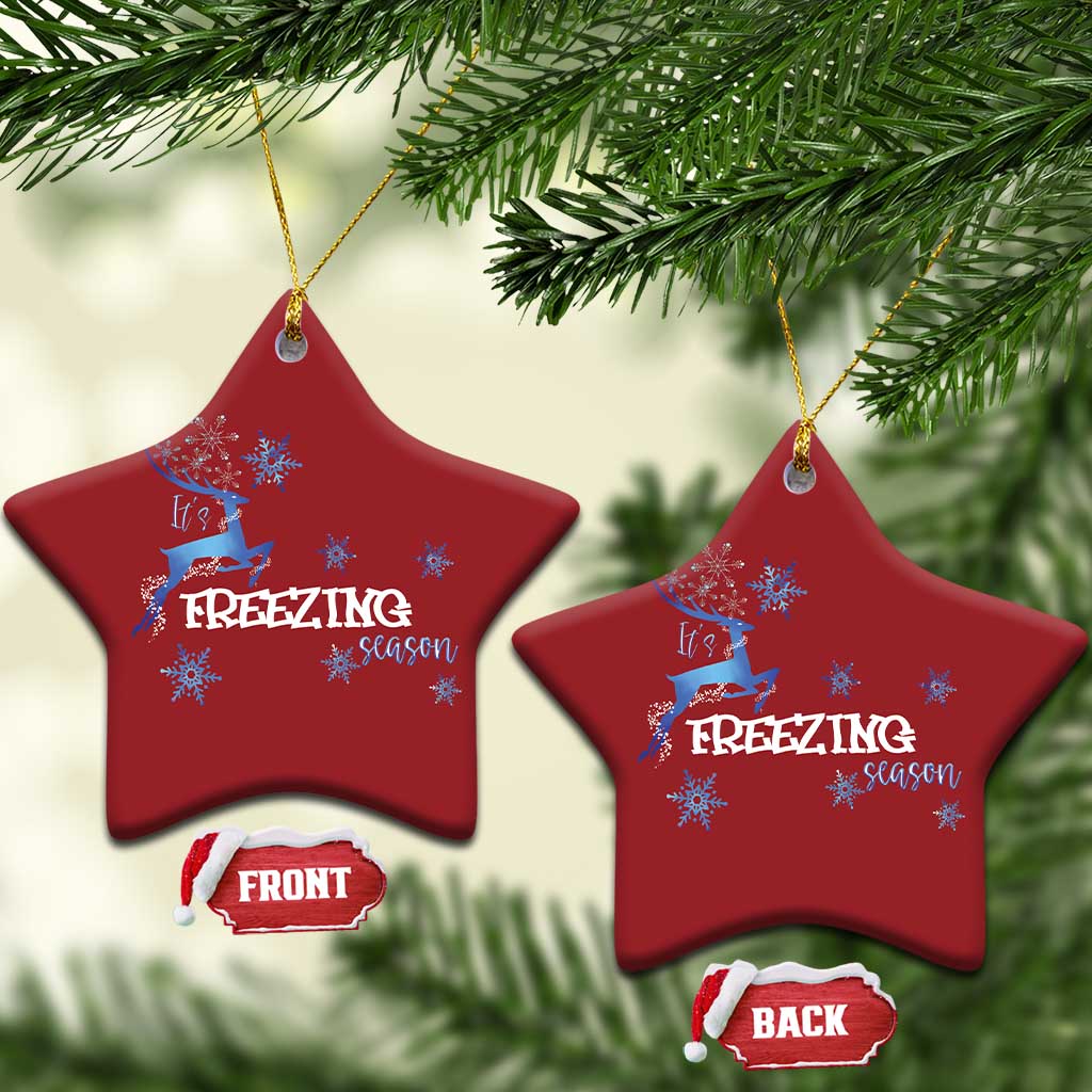 Freezing Season Christmas Reindeer Snowflake Christmas Ornament TS09