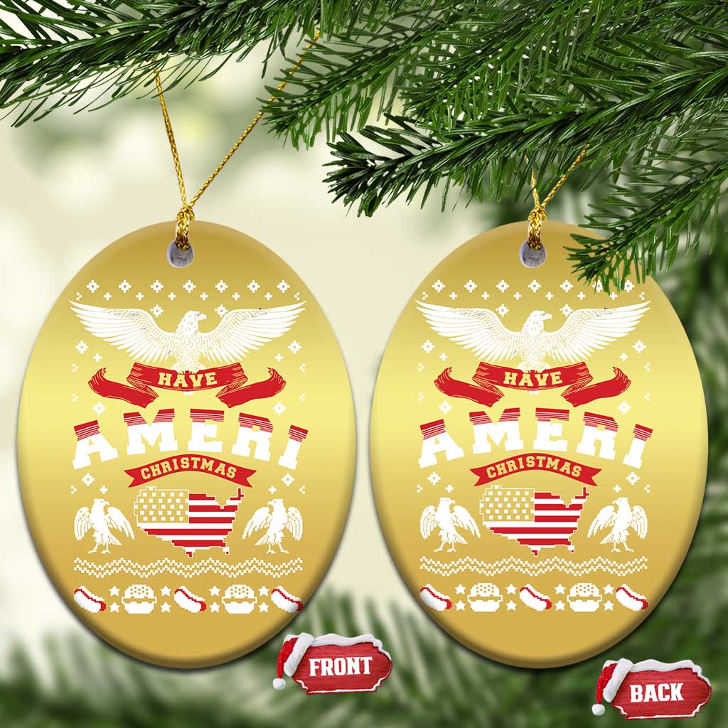 Have Ameri-Christmas USA Patriotic Eagle Xmas Christmas Ornament TS09
