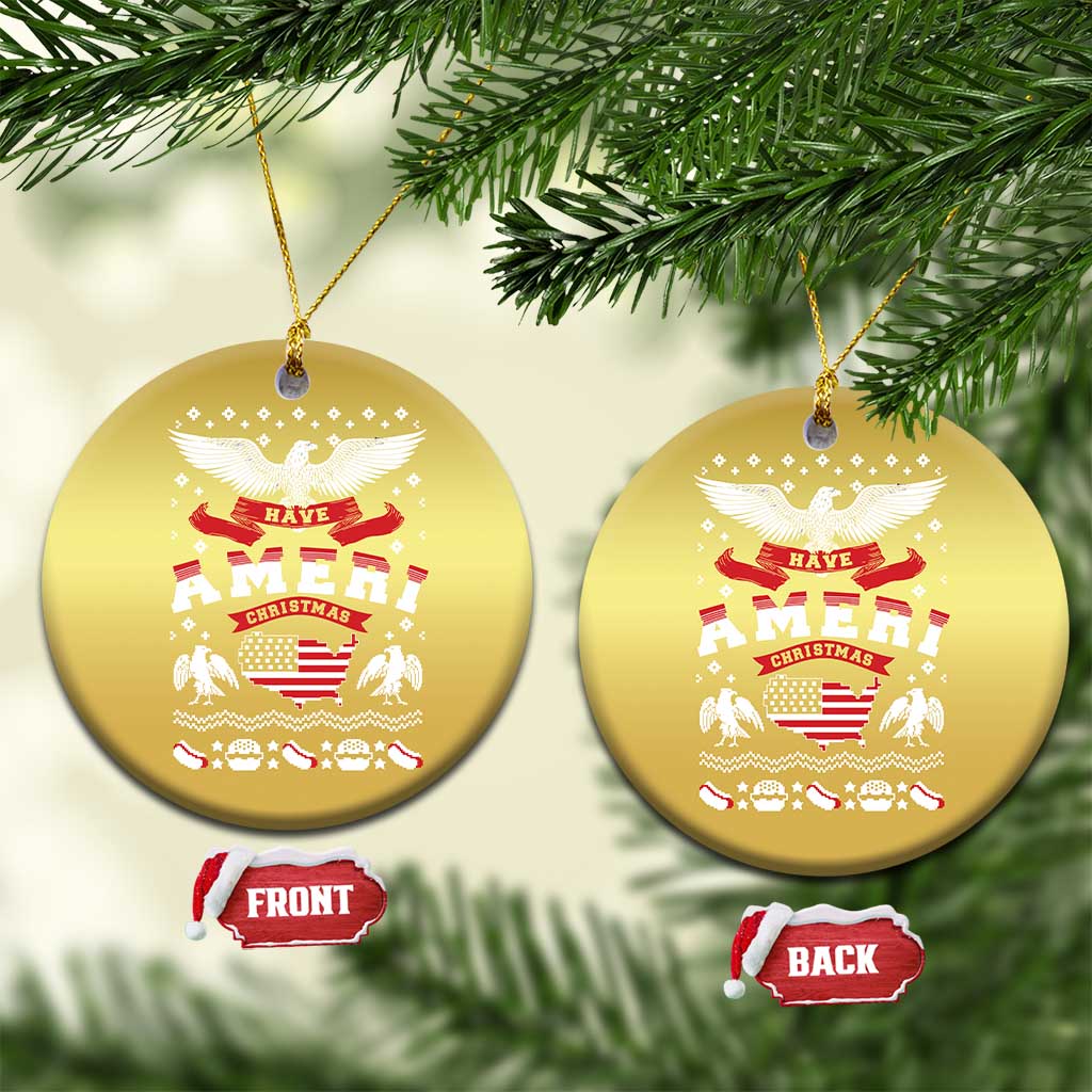 Have Ameri-Christmas USA Patriotic Eagle Xmas Christmas Ornament TS09