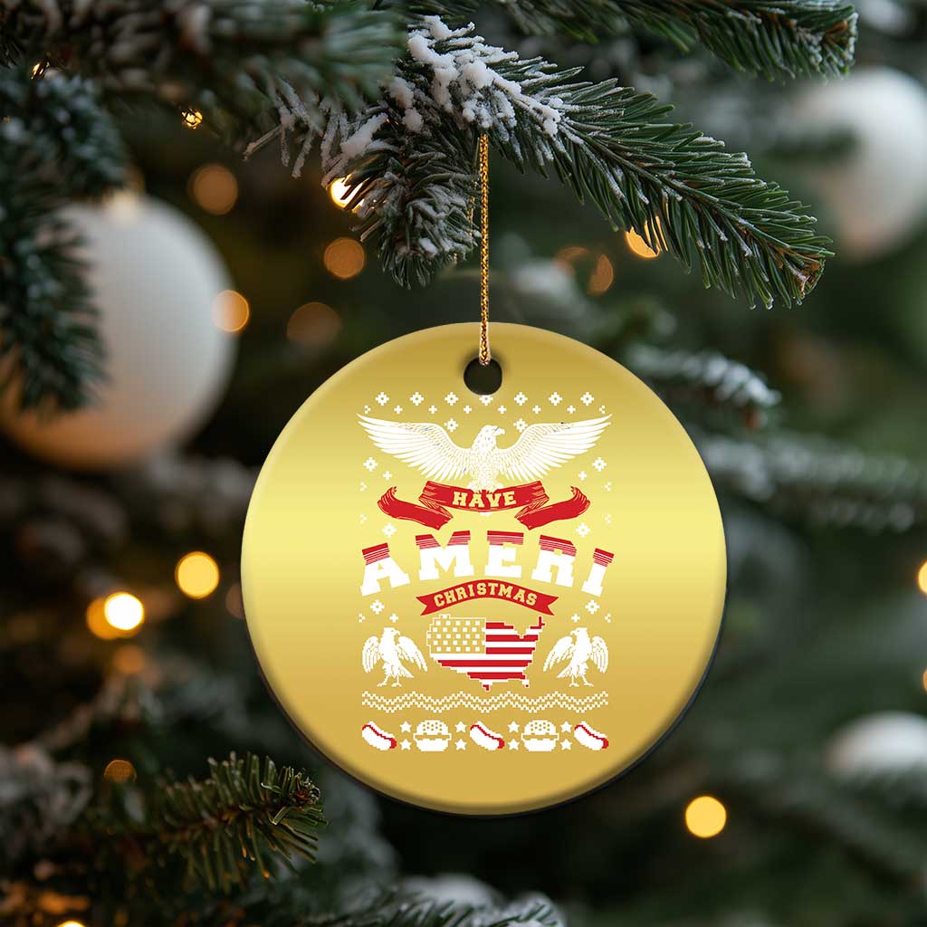 Have Ameri-Christmas USA Patriotic Eagle Xmas Christmas Ornament TS09