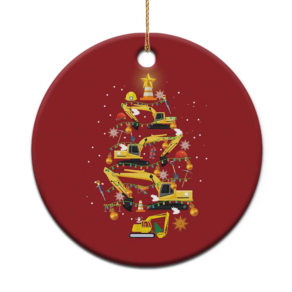 Christmas Tree Construction Excavator Christmas Ornament TS09
