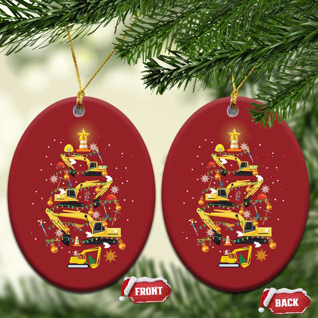 Christmas Tree Construction Excavator Christmas Ornament TS09